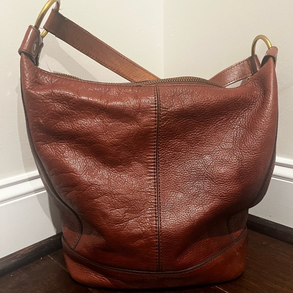Vintage Fossil Maddox Brown Bucket Shoulder Bag - Picture 3 of 15